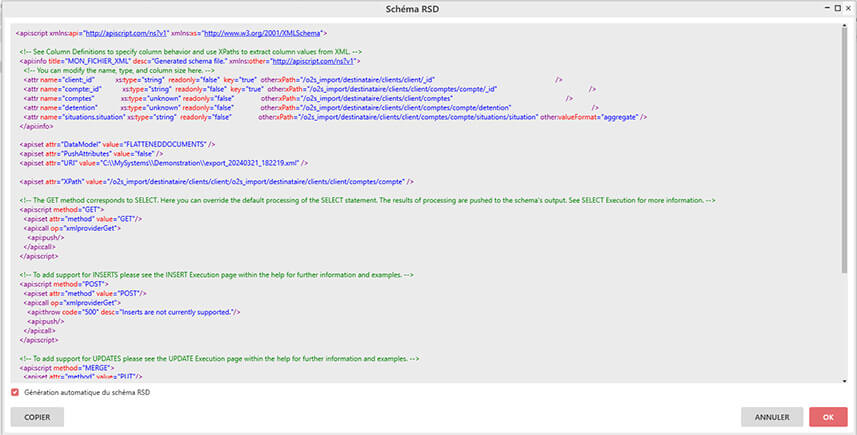 Comment intégrer un fichier XML dans MyReport Data ?