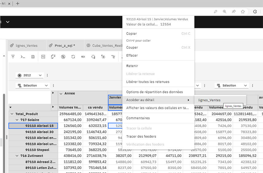 L'accès au détail, ou Drill Through dans Planning Analytics