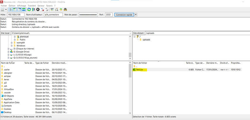 Qlik Sense - Webconnectors SFTP