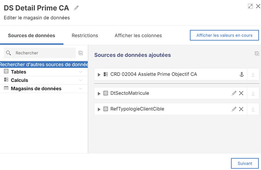 Les rapports dans l'outil de rémunération variable Varicent