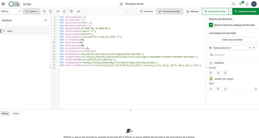 Qlik Cloud Analytics - Préparation de données pour Qlik Sense