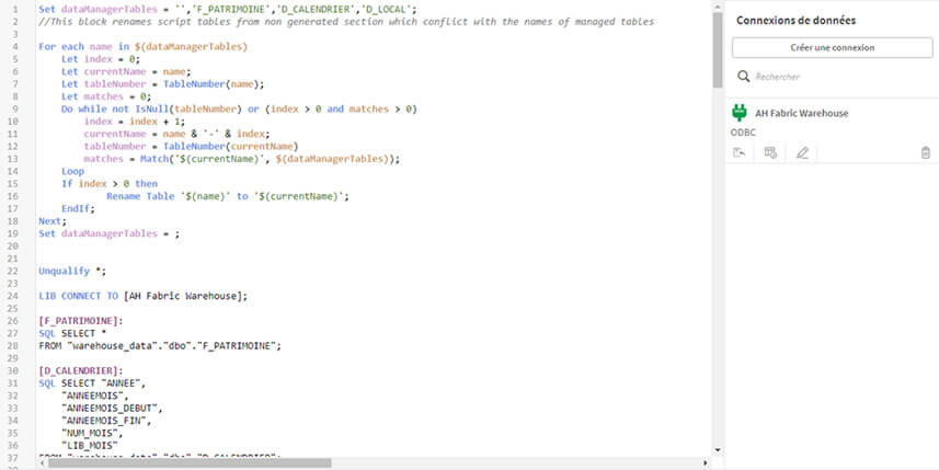 Interconnecter Qlik Sense avec Microsoft Fabric