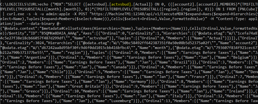Utilisation des APIs dans Planning Analytics