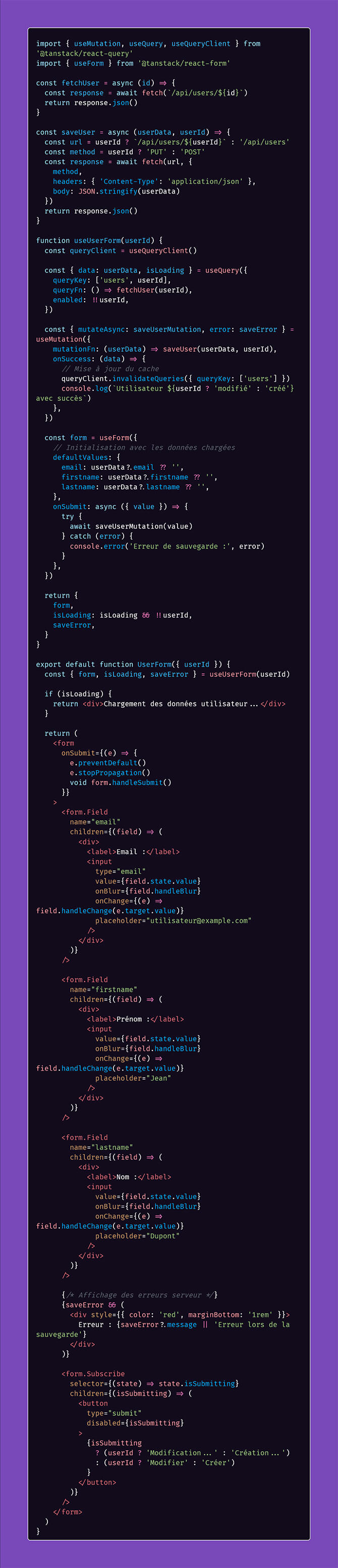 Mettre en place des formulaires avancés avec Tanstack Form