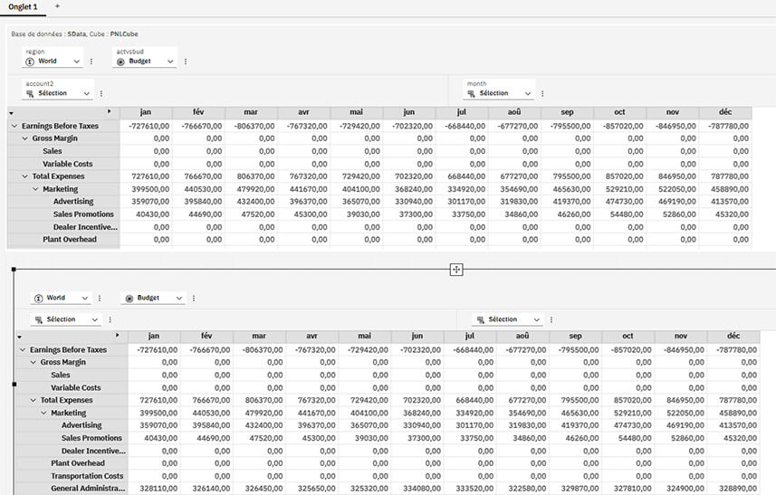 Planning Analytics Workspace - Web Dashboarding