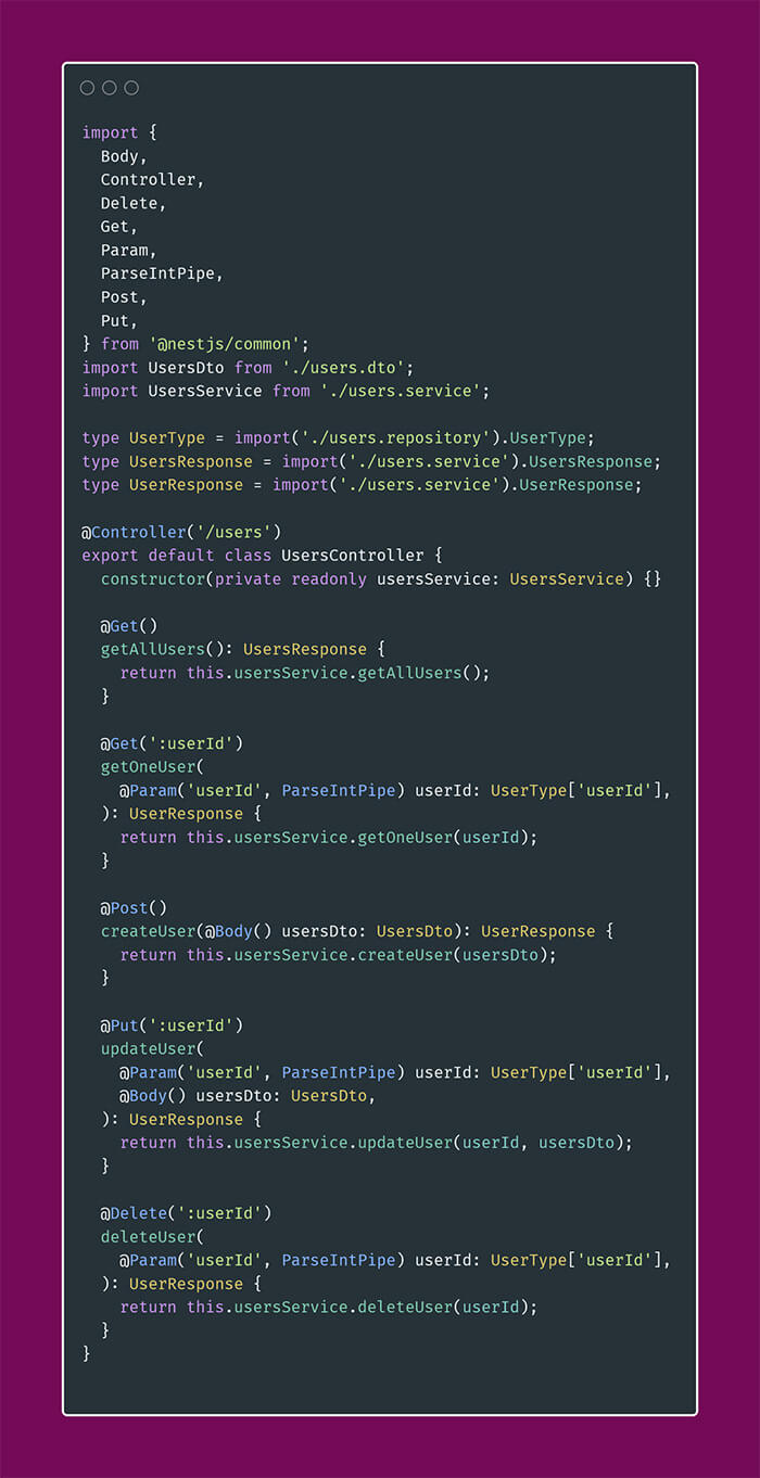 Créer une CRUD avec NestJs