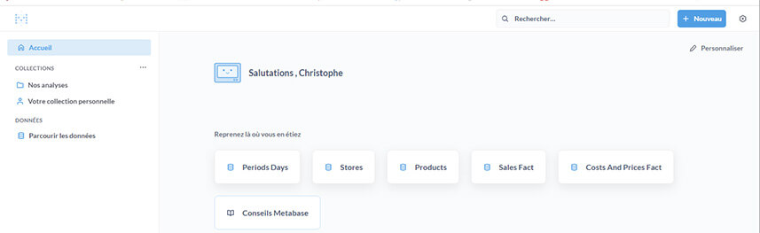 Création de son premier tableau de bord dans Metabase