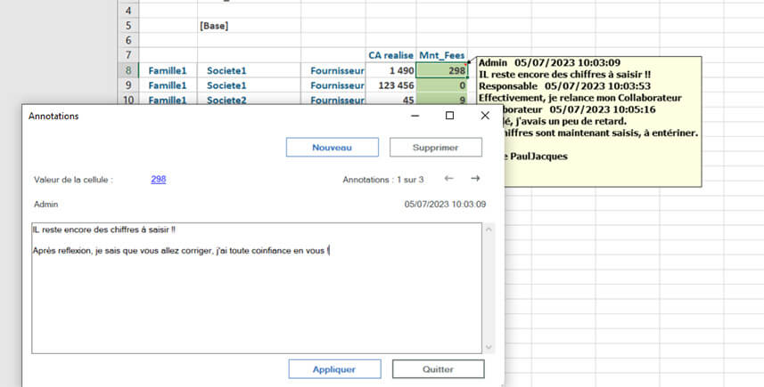 Planning Analytics - Gestion des annotations et commentaires des cellules de cube