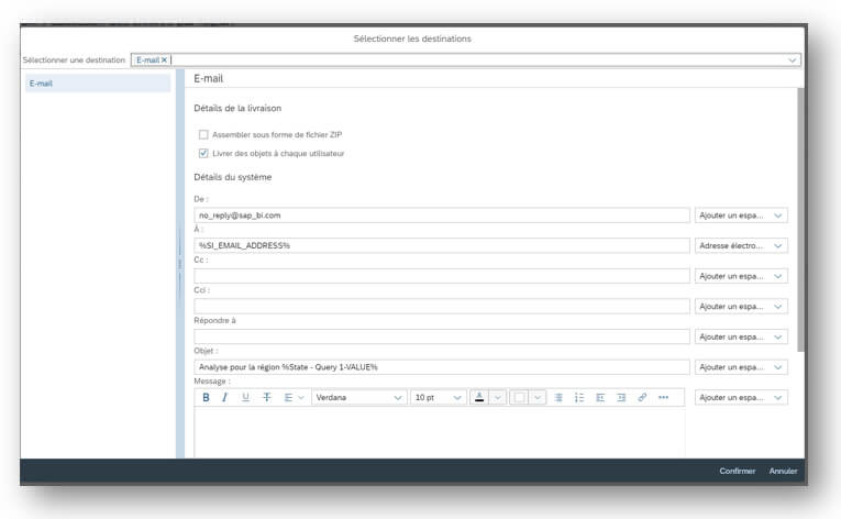 Les publications dans SAP BI 4.3