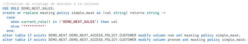 Sécurité des données dans Snowflake