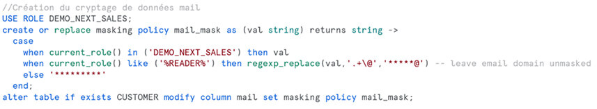 Sécurité des données dans Snowflake