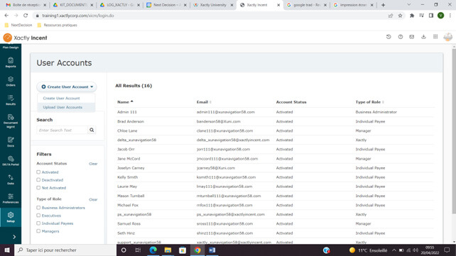 Xactly Essentials - Ajouter de nouveaux users